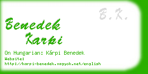 benedek karpi business card